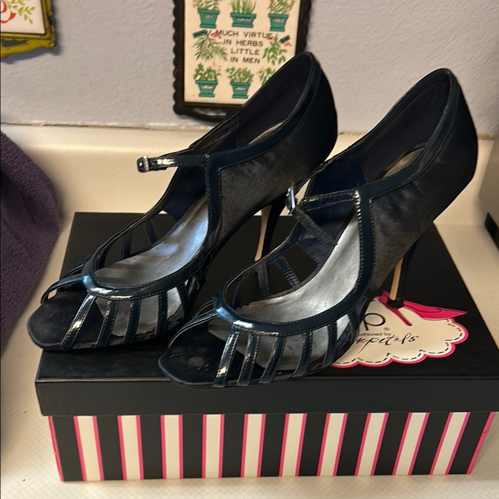 RSVP Black Strappy Heels